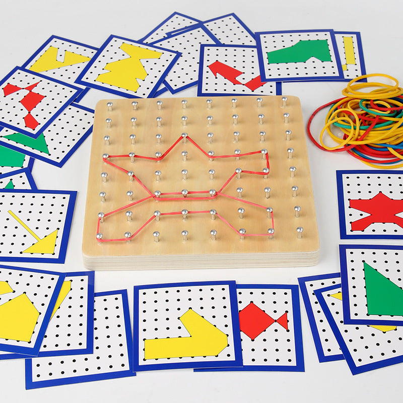 Wooden Geoboard Activity Set