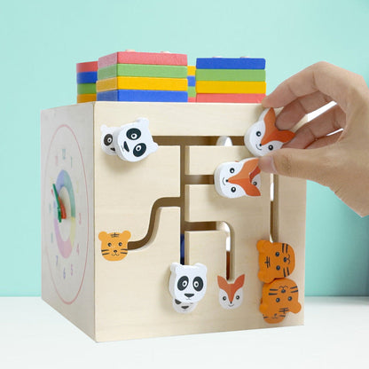Wooden Multifunctional Shape Sorting Activity Cube