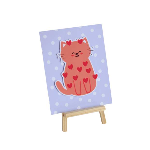 Kitten Tabletop Comic – 20x15 cm with Wooden Easel