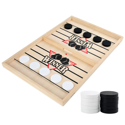 Wooden Fast Sling Puck Board Game for Kids & Families