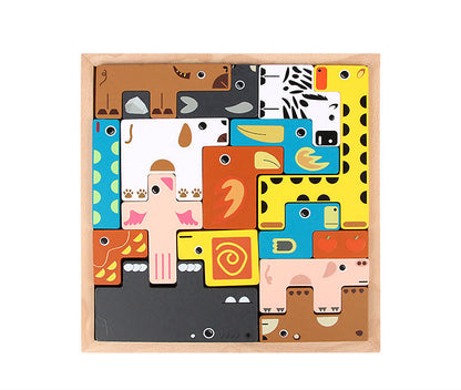 Wooden Vehicle Tetris Puzzle Blocks