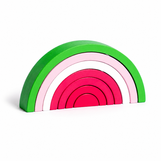 Watermelon Color Wooden Rainbow Stacking Blocks