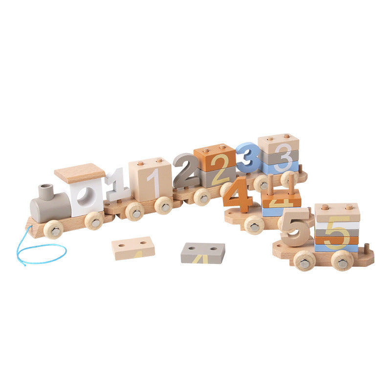 Montessori Wooden Number & Color Learning Train Set