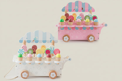 Wooden Ice Cream Cart Play Set
