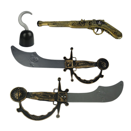 Caribbean Pirate Hook & Costume Knife Prop Set