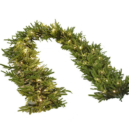 Snow-Flocked Christmas Rattan Garland Decoration