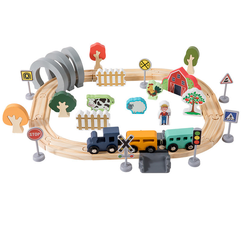 Wooden Electric Train Track Set