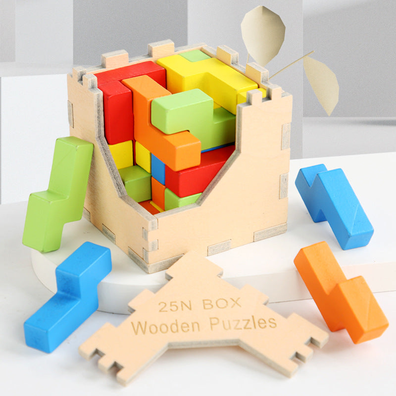 Wooden Puzzle Cube Box