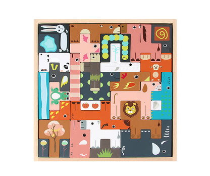 Wooden Vehicle Tetris Puzzle Blocks