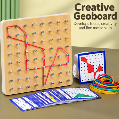 Wooden Geoboard Activity Set