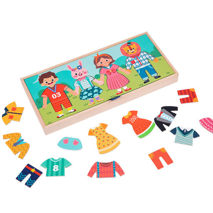 Montessori Wooden Mix & Match Dress-Up Puzzle