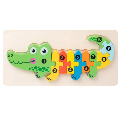 Wooden Animal Number Puzzle