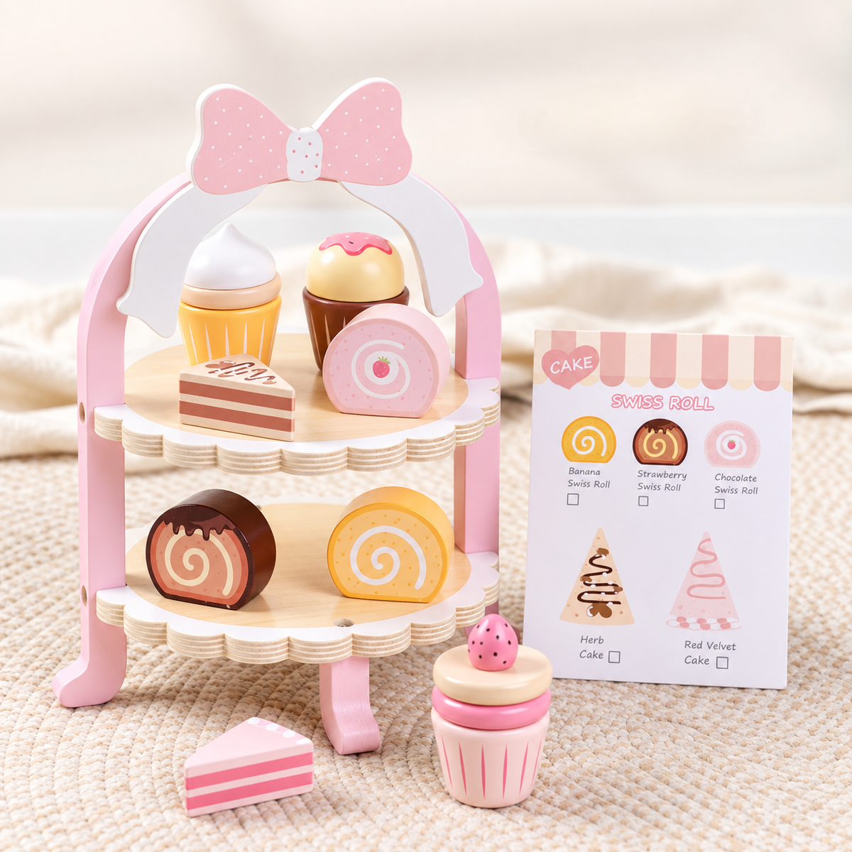 Wooden Dessert Stand Play Set