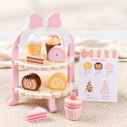 Wooden Dessert Stand Play Set