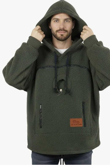 Pet Carrier Hoodie with Front Pouch - Cat & Small Dog Carrier Sweatshirt for Women & Men, Hands-Free Cuddle Hoodie, S-3XL