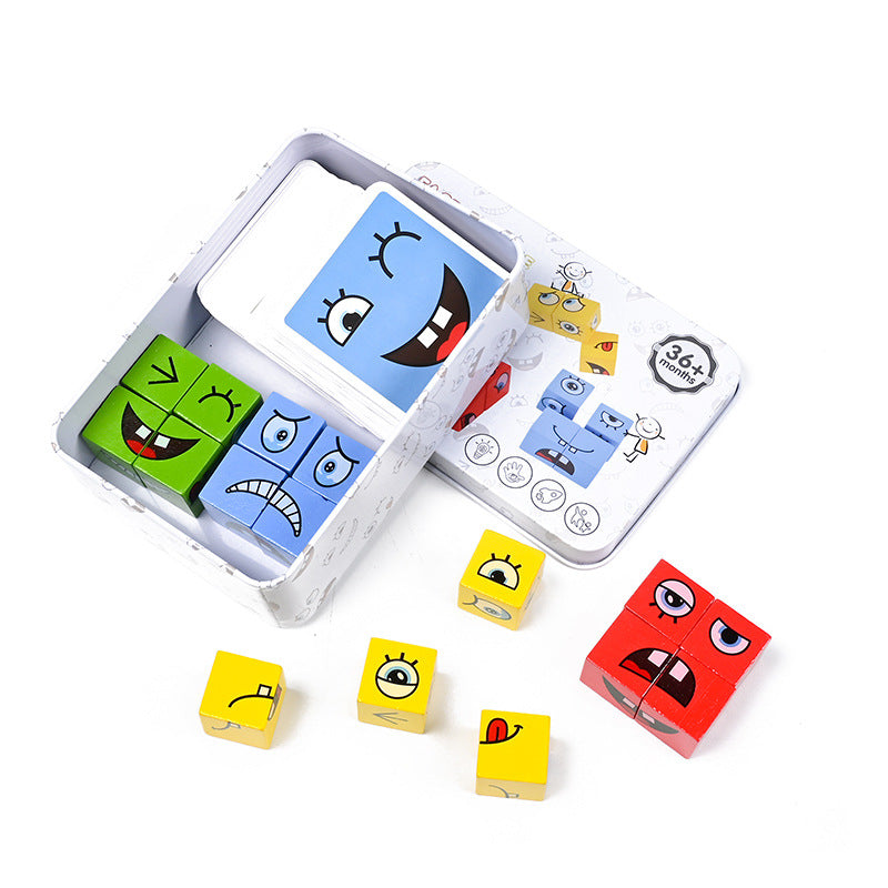 Wooden Expression Matching Game