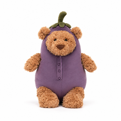 Eggplant Barcelona Bear Plush Toy – 26cm