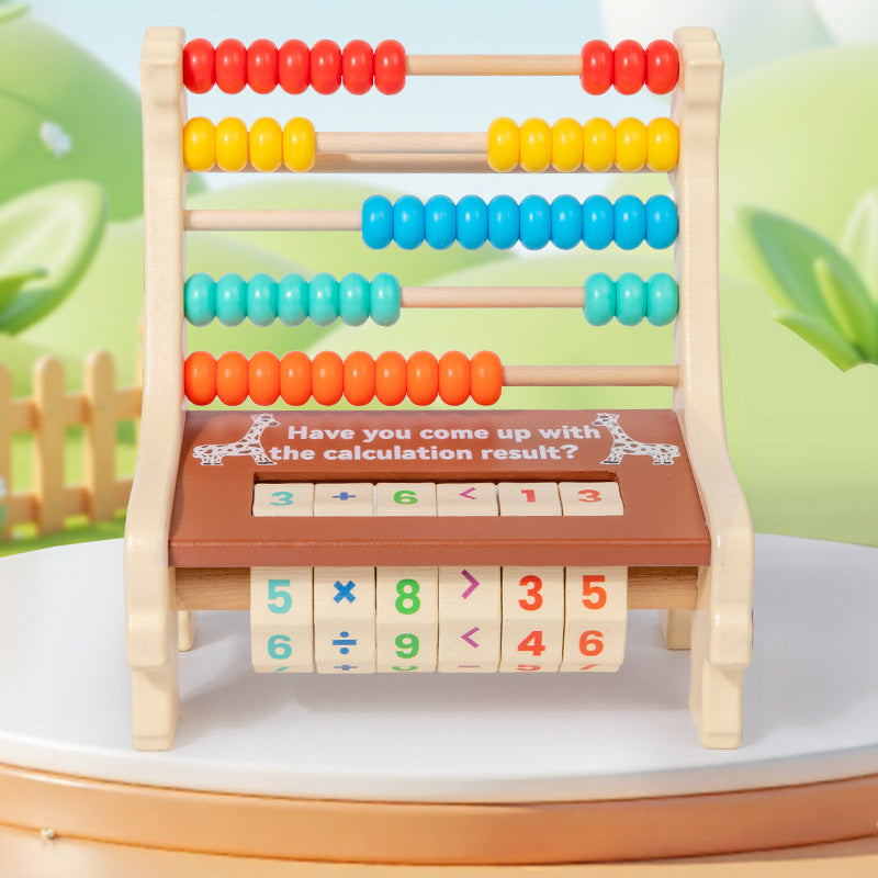 Wooden Giraffe Abacus & Math Learning Toy