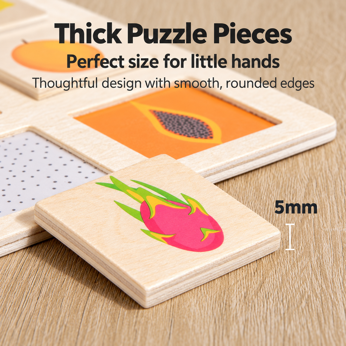 Montessori Wooden Animal & Fruit Matching Puzzle Boards