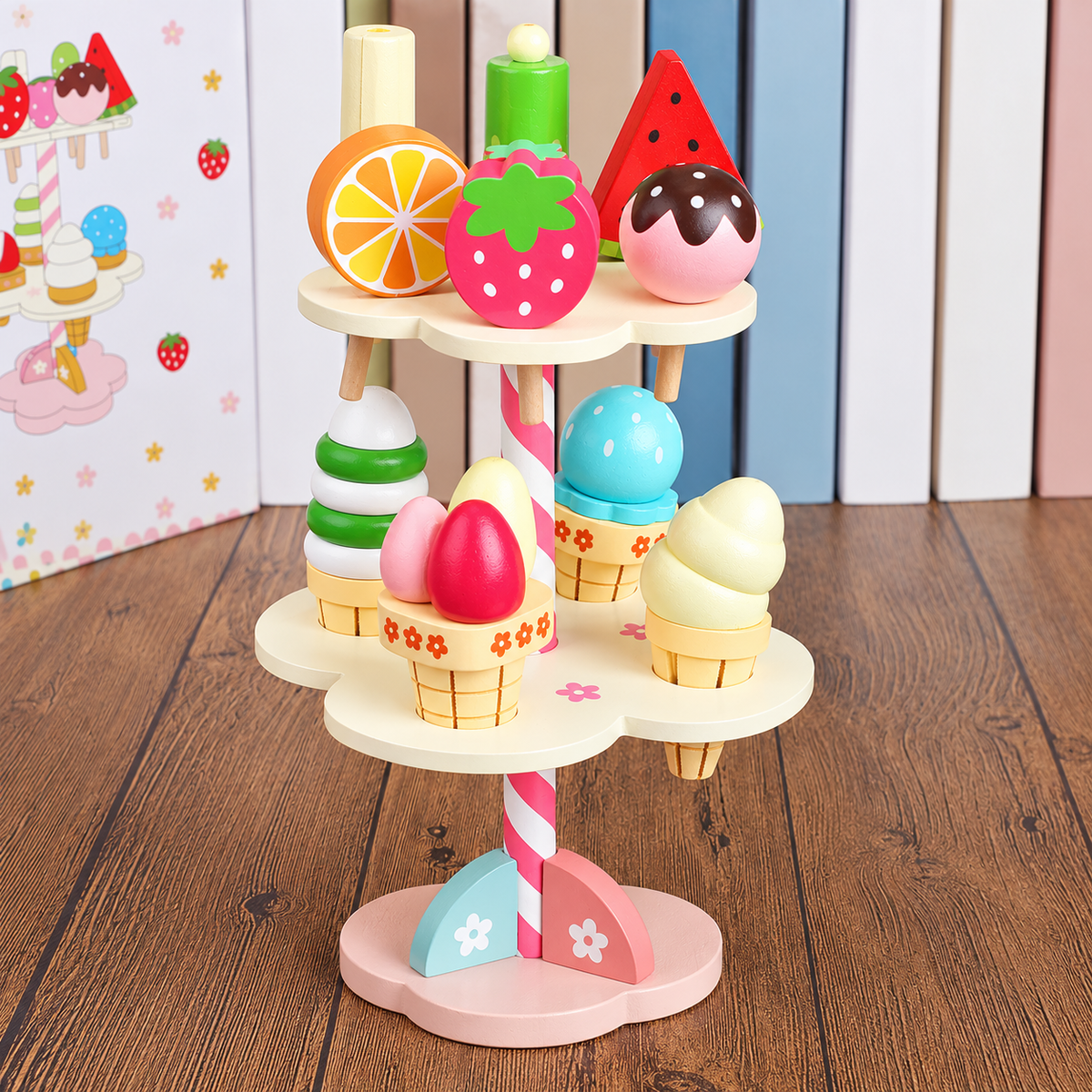 Wooden Ice Cream Dessert Stand