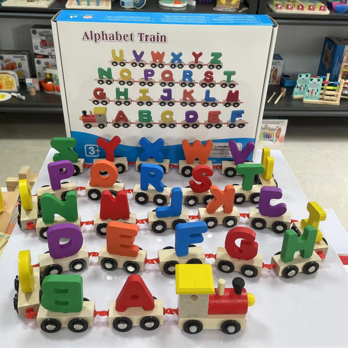 Wooden Magnetic Number Train