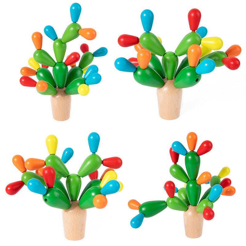 Wooden Cactus Building Puzzle