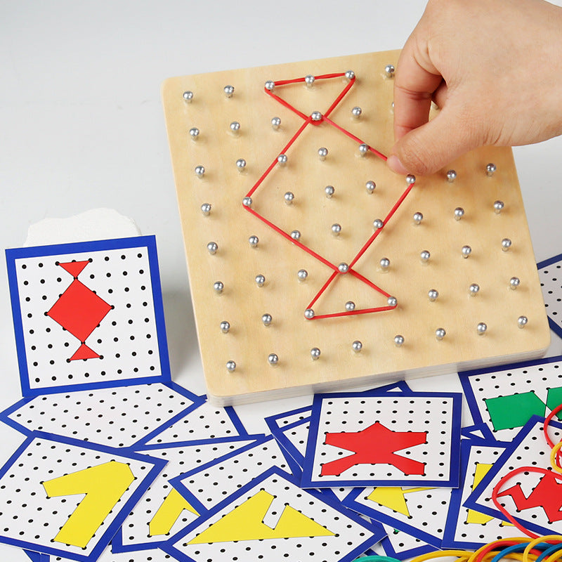 Wooden Geoboard Activity Set