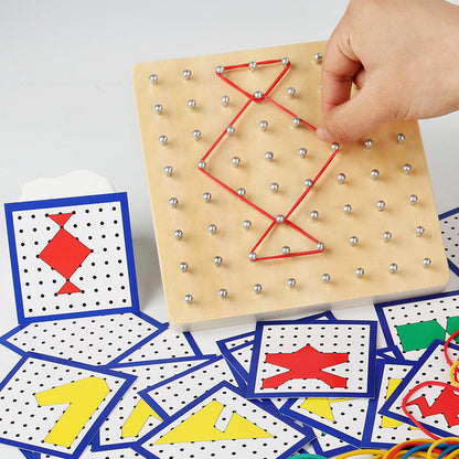 Wooden Geoboard Activity Set