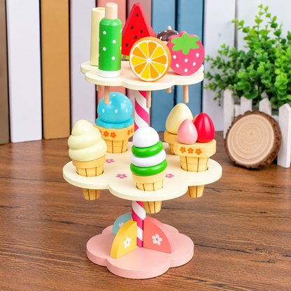Wooden Ice Cream Dessert Stand