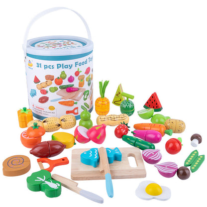 Wooden Cutting Food Play Set