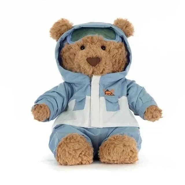 Plush Bear with Blue Snowsuit – Soft Cuddly Toy, 10 in