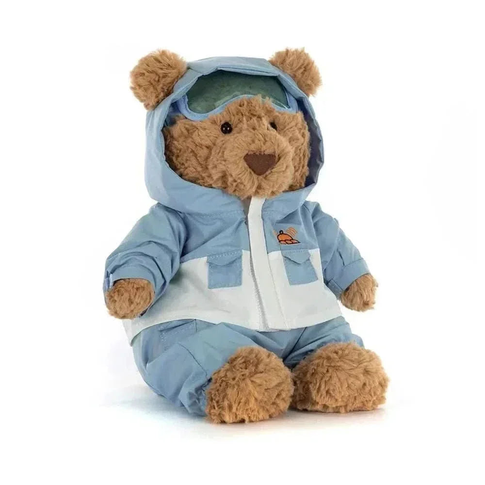 Plush Bear with Blue Snowsuit – Soft Cuddly Toy, 10 in