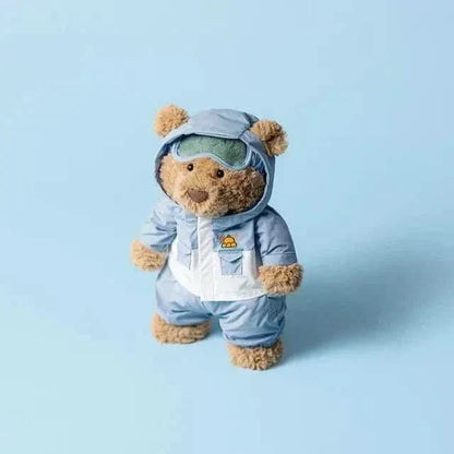 Plush Bear with Blue Snowsuit – Soft Cuddly Toy, 10 in