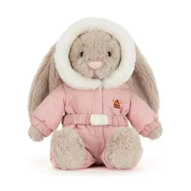 Plush Bunny with Pink Snowsuit – Soft Cuddly Toy, 12 in