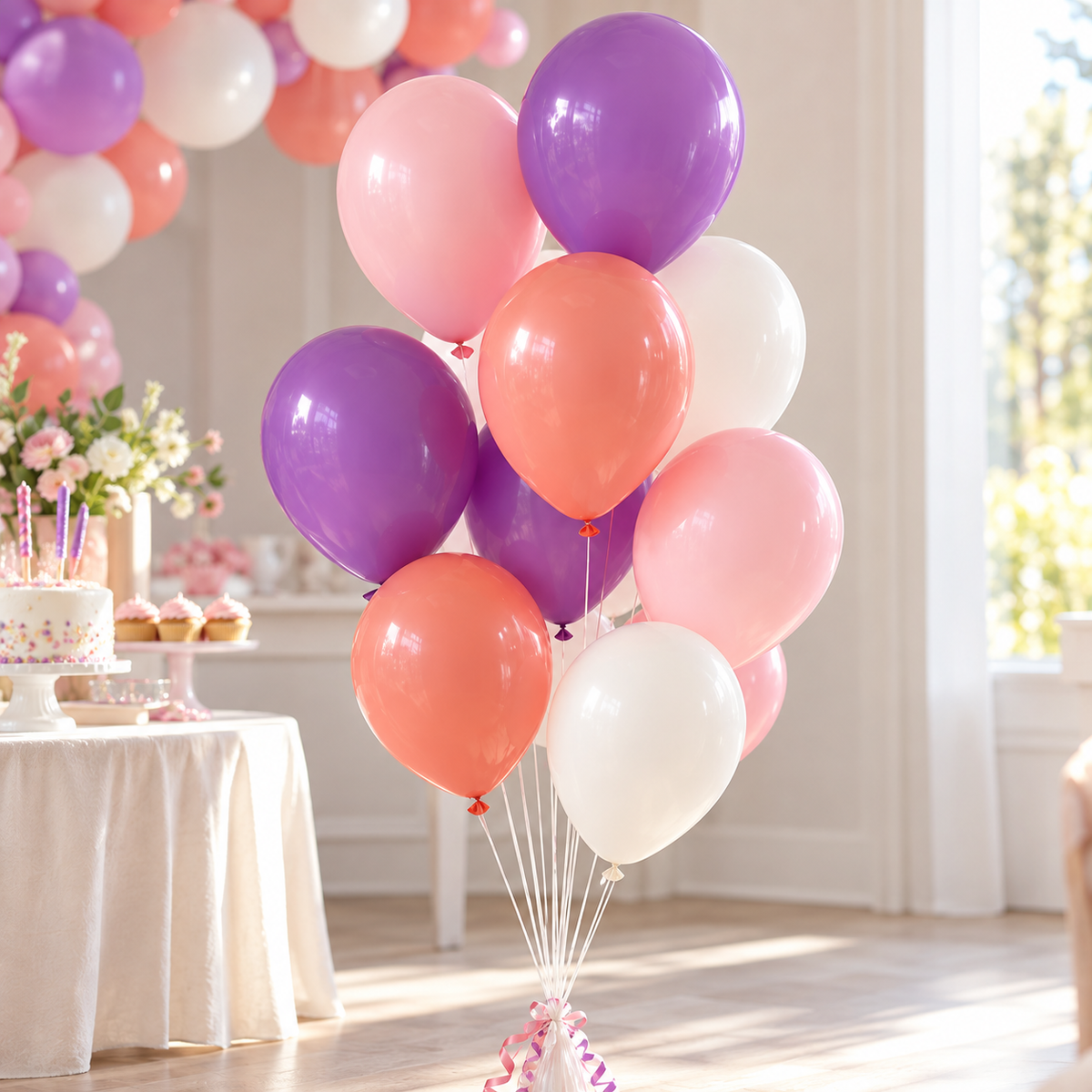 Lilac Latex Balloon Bouquet, 9 or 15 Balloons for Pickup