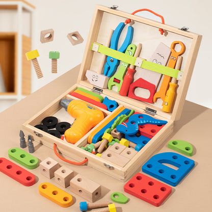 Wooden Dinosaur Tool Box Building Set