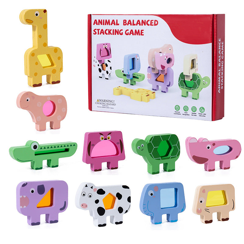 Wooden Animal Stacking Game