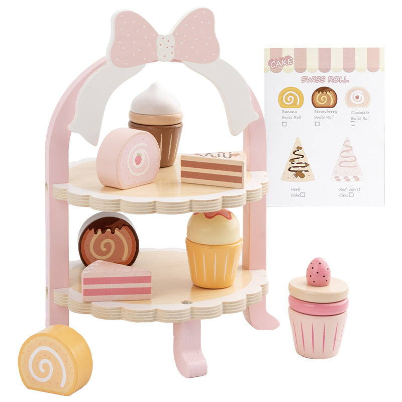 Wooden Dessert Stand Play Set