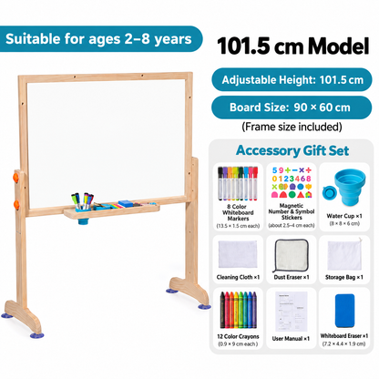 Kids Wooden Adjustable Drawing & Chalkboard Easel