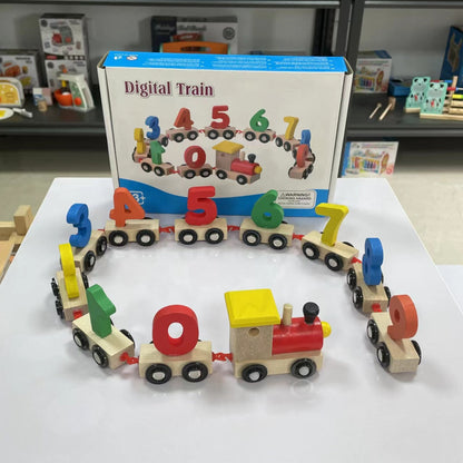 Wooden Magnetic Number Train
