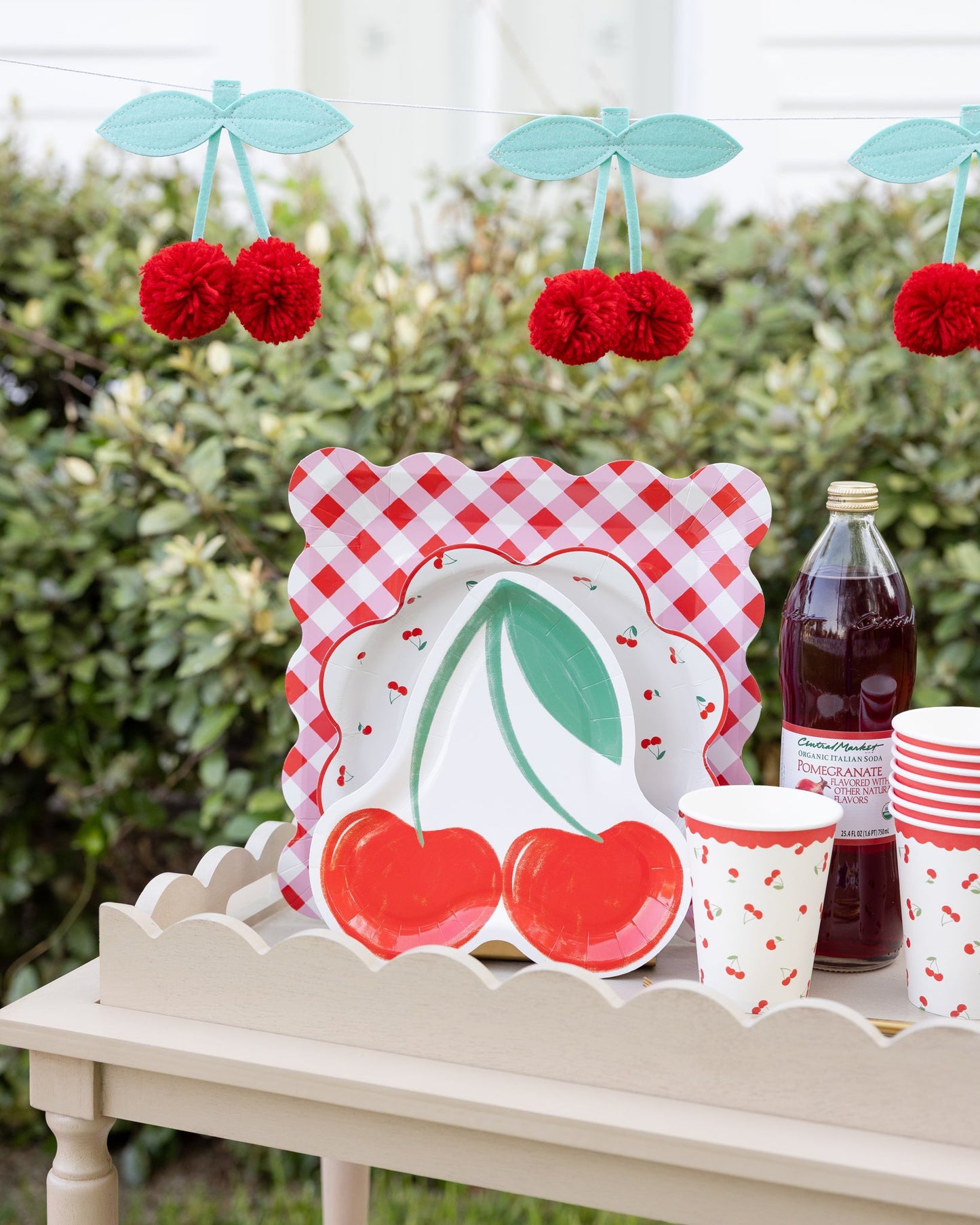 Cherry Pattern Paper Party Cups, 8 ct, 12 oz