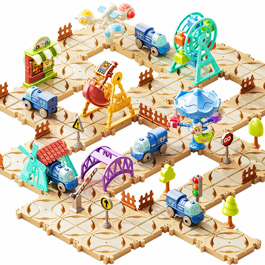 DIY Train Track Maze Adventure Play Set