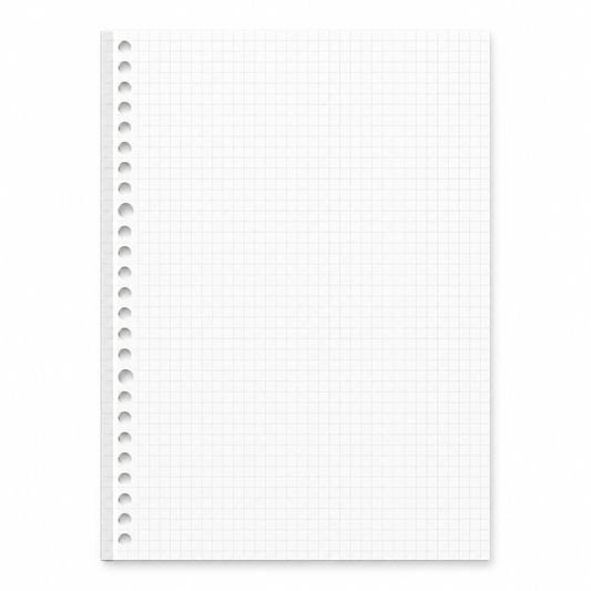 A4 Grid Loose-Leaf Paper – 30 Holes, 60 Sheets