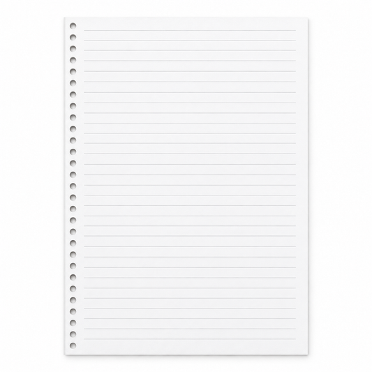 A4 Lined Loose-Leaf Paper – 30 Holes, 60 Sheets