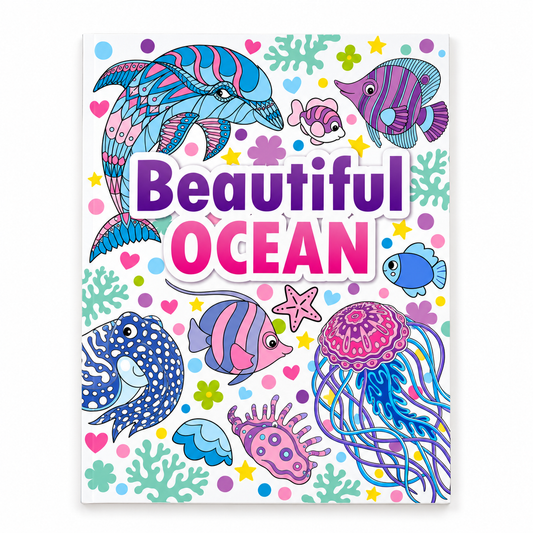 Beautiful Ocean Coloring Book for Kids Ages 3–6