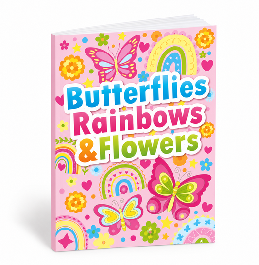 Butterfly & Rainbow Coloring Book for Kids Ages 3–6
