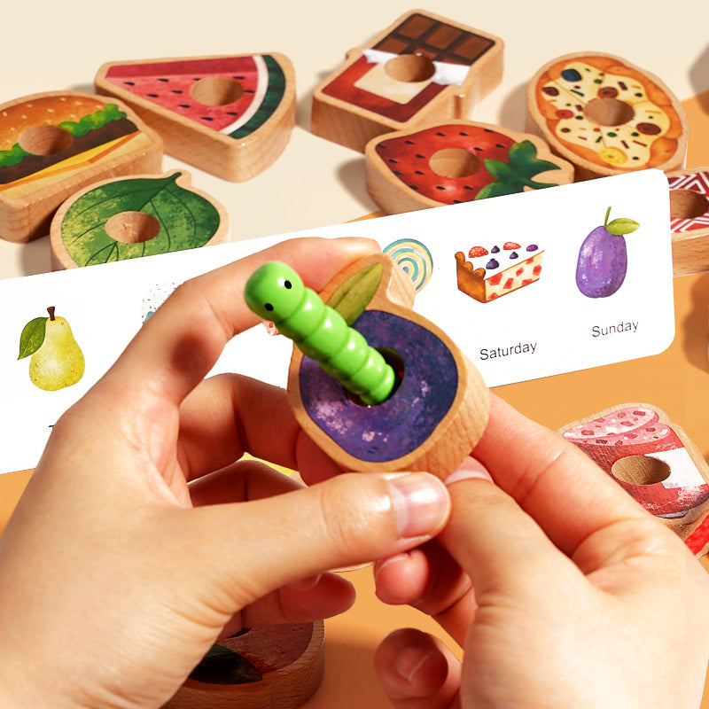 Wooden Caterpillar Lacing Game