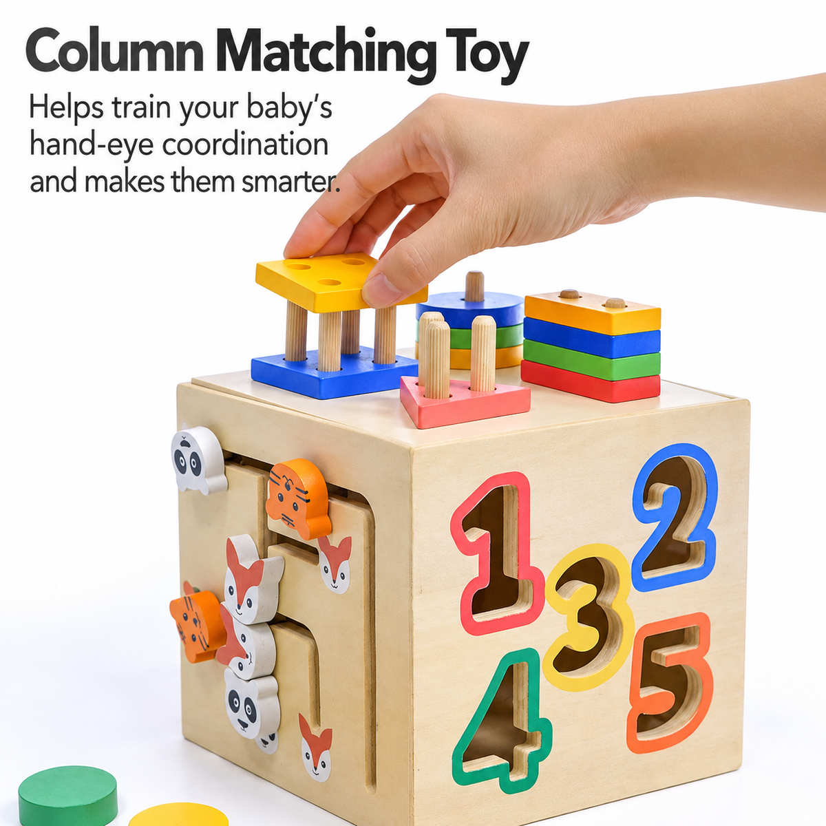 Wooden Multifunctional Shape Sorting Activity Cube