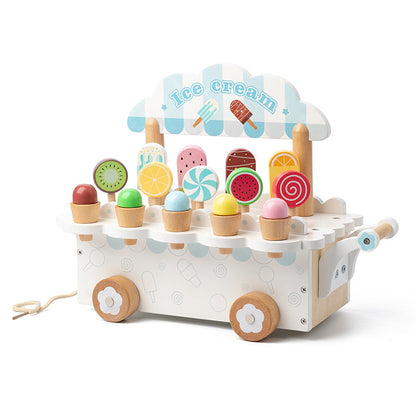Wooden Ice Cream Cart Play Set