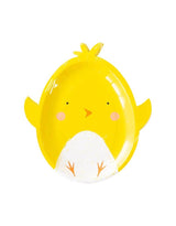 Easter Chick Shaped Plates – 9" x 10" Paper Party Set of 8